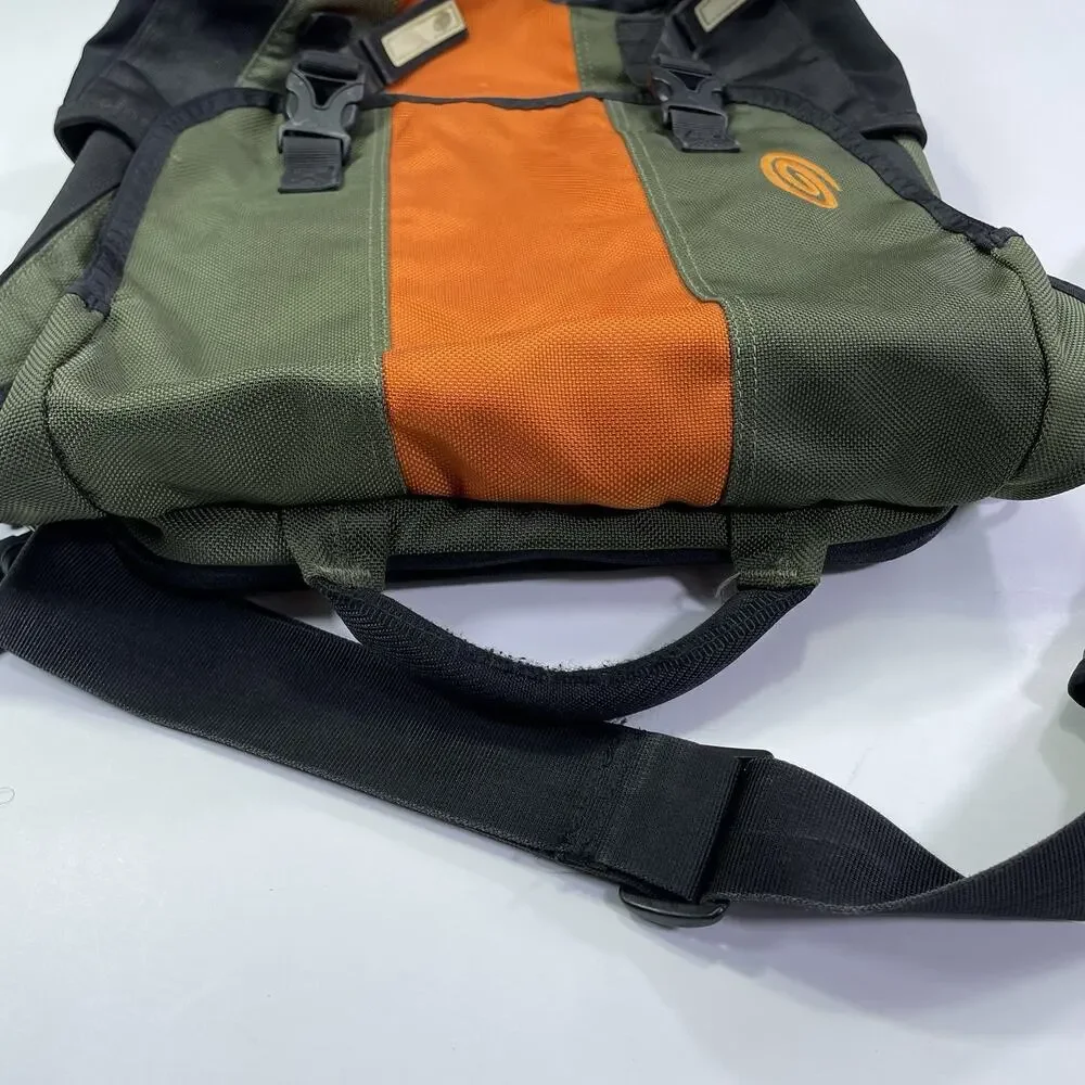 Timbuk Messenger Bag Multi Pockets Shoulder Strap Green Orange Commute Office